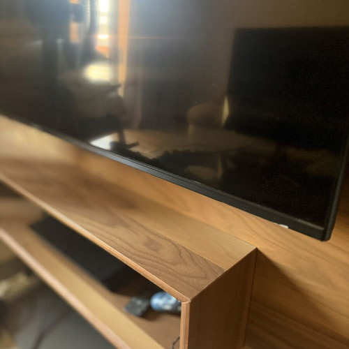 Milanode floor TV stand with solid wood, 140 cm length, 140 cm height