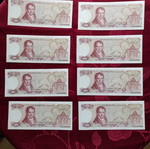 100 Drachmas 1978 new, consecutive uncirculated numbers