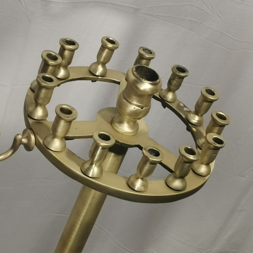 Brass manual with hanger for incense used, 14 candles, 1960