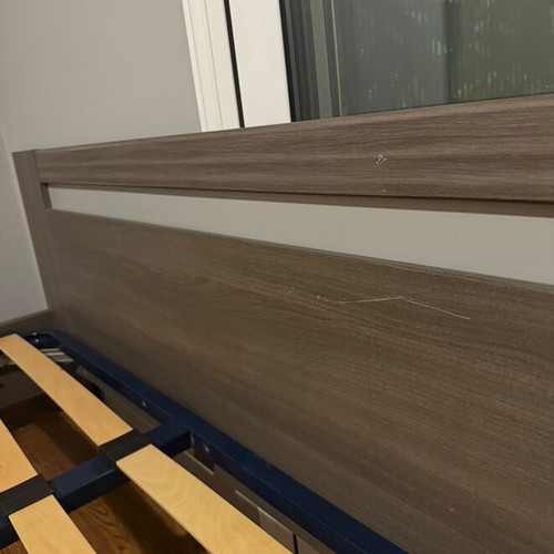 Double bed used light brown 145x195 cm