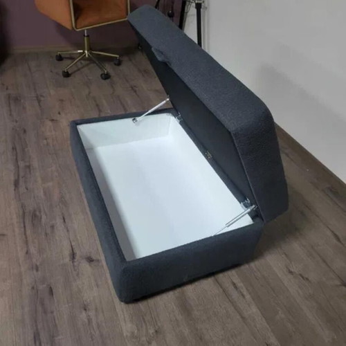 Gray fabric stool with storage function new