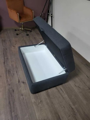 Gray fabric stool with storage function new