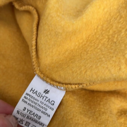 Hashtag shirt for 3 years old like new, yellow, 100% cotton