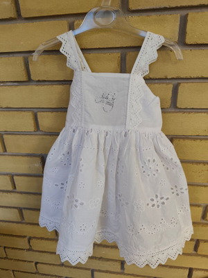 Matoufrance dress for girl 2-3 years like new, white, with strass details
