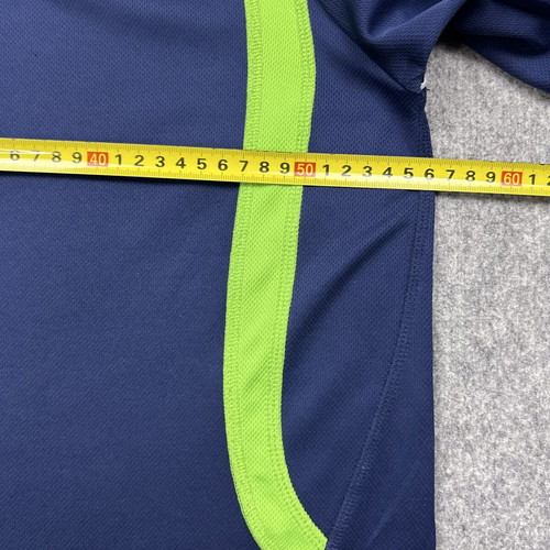 NFL Seattle Seahawks Polo shirt size L used, navy blue neon green Y2K