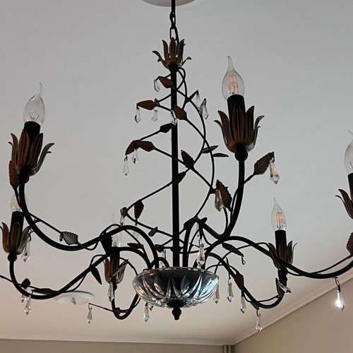 Chandelier lighting used with Swarovski crystals and 6 bulbs