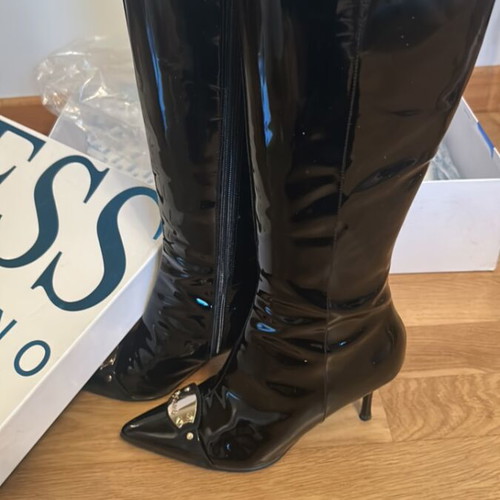 Guess leather boots black size 37 new