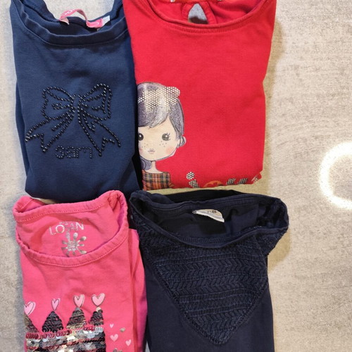Long-sleeve shirts used, pack of 4 for 4-5 years old, Zara and more