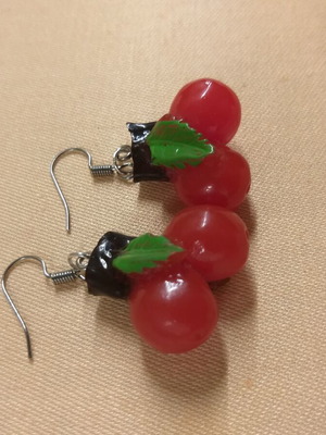 Cherry hook earrings