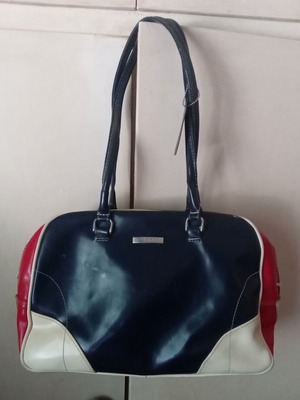 Thiros vintage women's shoulder bag used, black and red