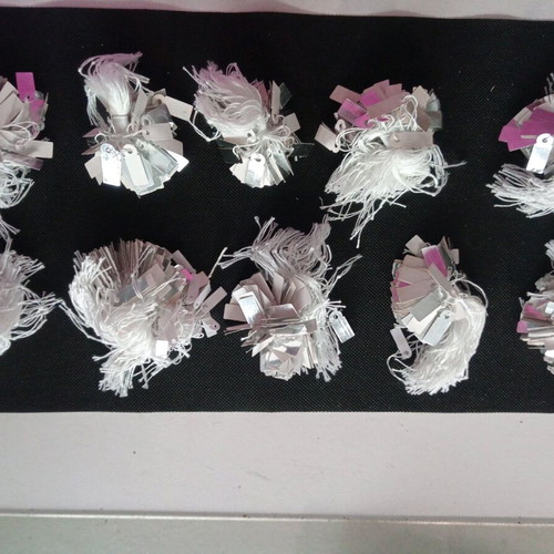 Tags with silver backing, pack of 1000 pieces