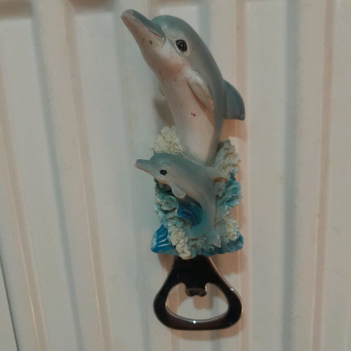 Decorative bottle opener with magnet for iron and inox surfaces new