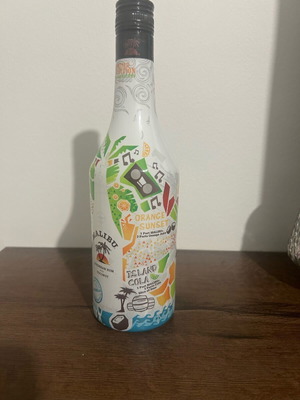 Malibu συλλεκτικό άδειο μπουκάλι με συνταγές cocktails σαν καινούργιο