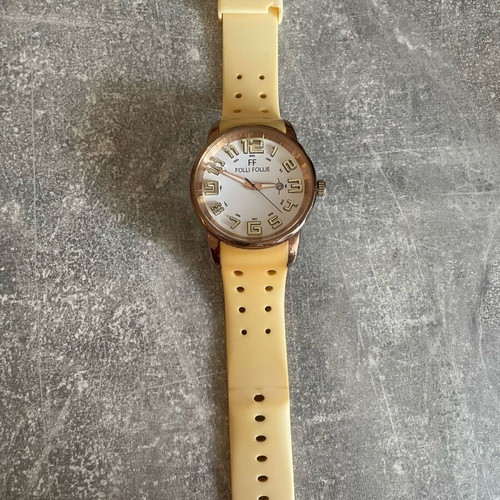 Folli Follie wristwatch used, white, waterproof