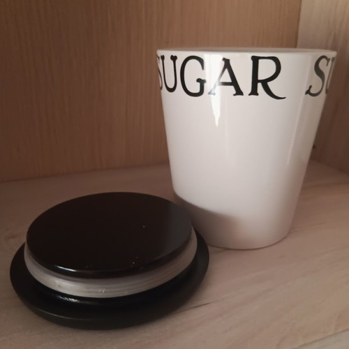 Glass sugar jar bowl like new with airtight lid