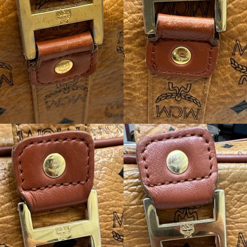 MCM Cognac Aren Visetos school tote bag