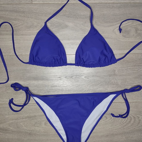 Bikini set size L new, vibrant blue with adjustable ties