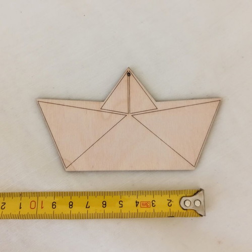 Wooden laser-cut boat shapes set of 5 for crafts and charms
