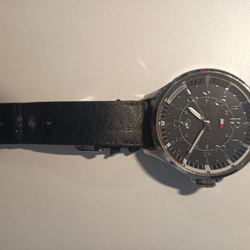 Tommy Hilfiger men's watch used with blue leather strap