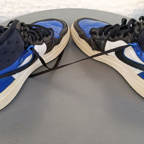 Nike Air Jordan 1 Acclimate Women athletic shoes used, size 42, white and blue