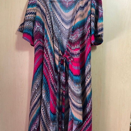 Easy Wear Long Tunic with Geometric Zigzag Print Medium like new