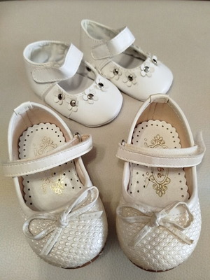 Sanbe baby ballerinas No19 like new with newborn shoes gift