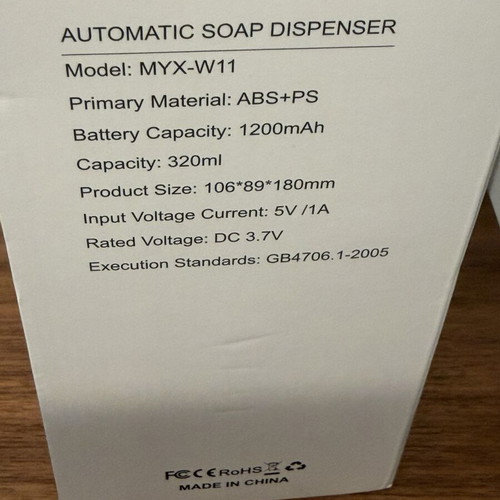 Automatic Foam Soap Dispenser rechargeable with USB-C, like new, white