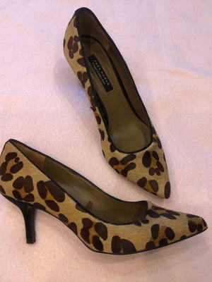 Zara leather animal print pony hair pumps Cruise Collection size 37 like new