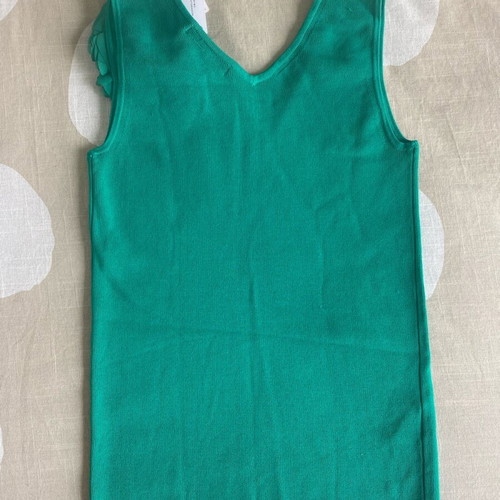 Mango tank top new, green, size S with flower