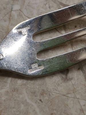 Christofle Marly salad forks used, set of 3 silver plated