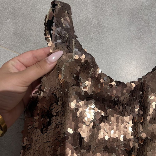 Bronze sequin dress, sleeveless, medium size