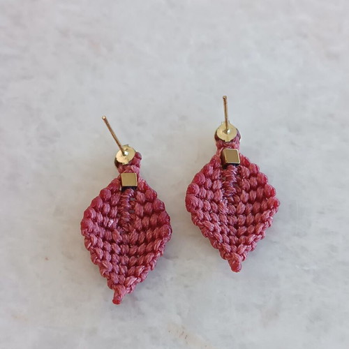 Macrame earrings like new with box now