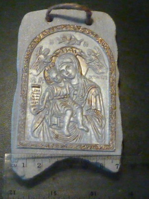 Icon Bogoroditsa with Child made of liquid stone new