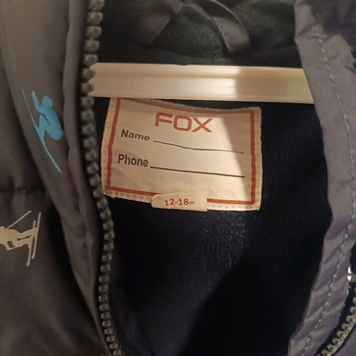 Boys jacket 12-18 months like new, dark blue with skier print