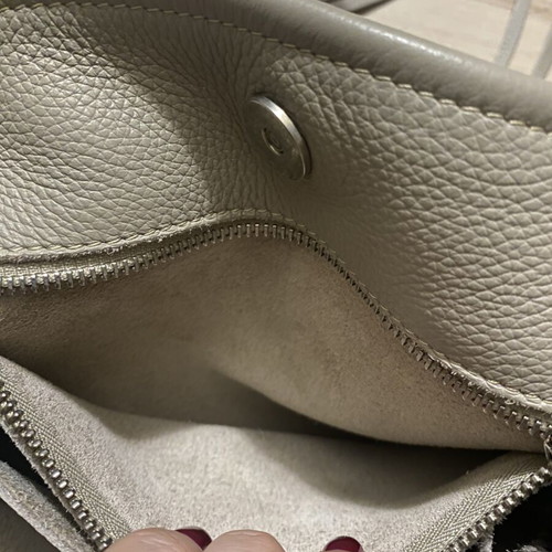 Callista tote bag 100% leather like new, shoulder, grey beige