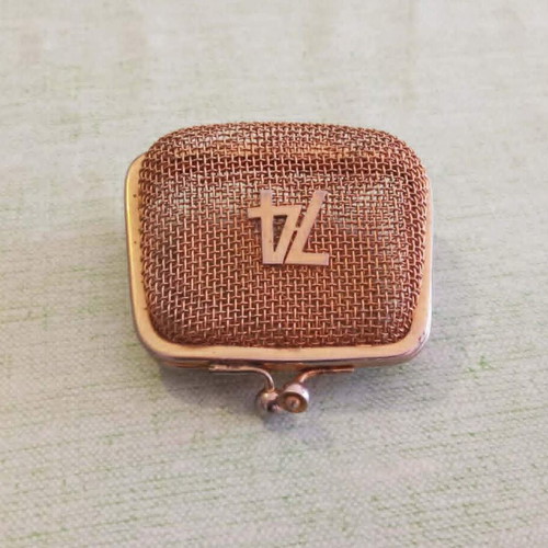 Vintage Metal Mesh Coin Purse Double with Number 74 in Like New Condition