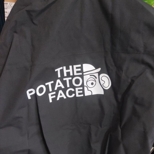 Black waterproof windbreaker jacket, men's size L