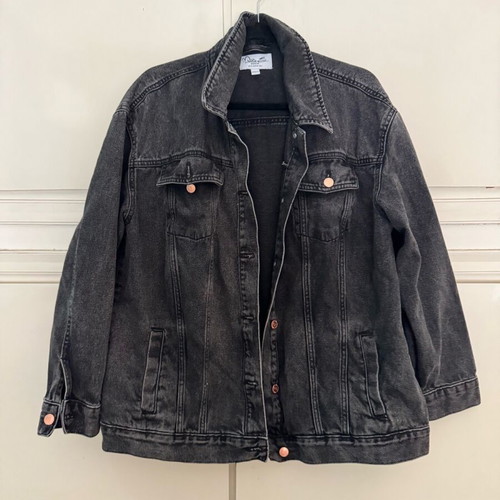 Miss Selfridge denim jacket like new black stone washed, size M