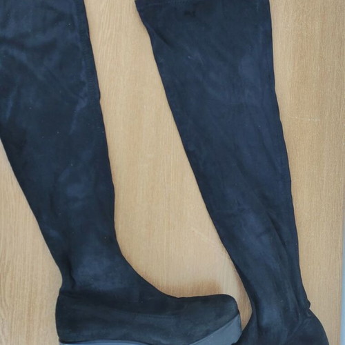 Pull & Bear boots used, over-the-knee, platform lug sole, size 37, black