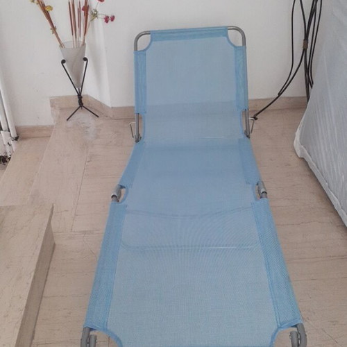 Aluminum sun lounger with adjustable back, new