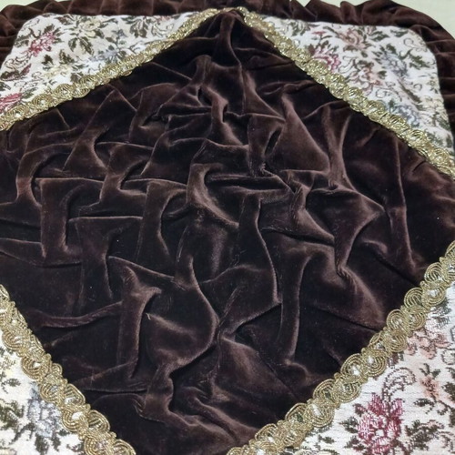 Two decorative pillowcases, brown, German origin
