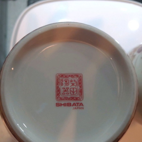 Shibata Japan vases used, set of 2 with stamp