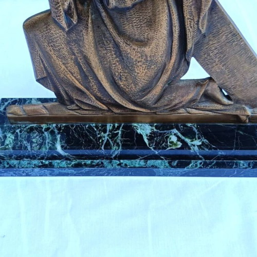 Antique large bronze religious sculpture like new