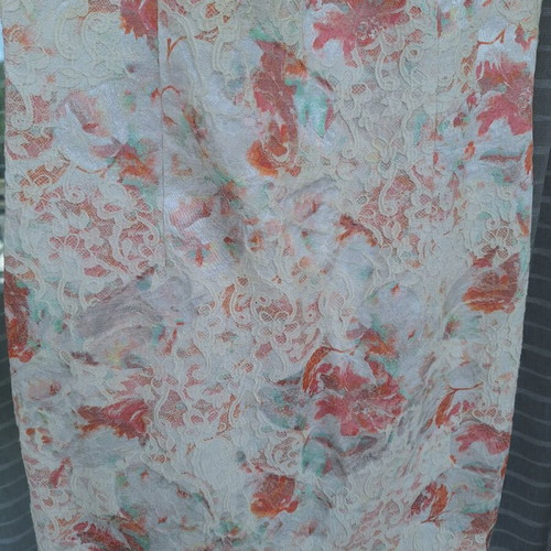 Avocado white floral brocade dress used, size XL