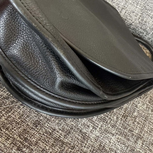 Longchamp vintage leather backpack used, black
