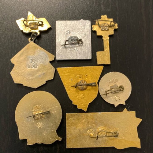 Kiev pins used, set of 7, USSR
