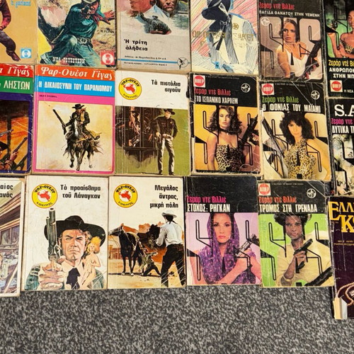 Collectible S.A.S. magazines and classic pulp action used