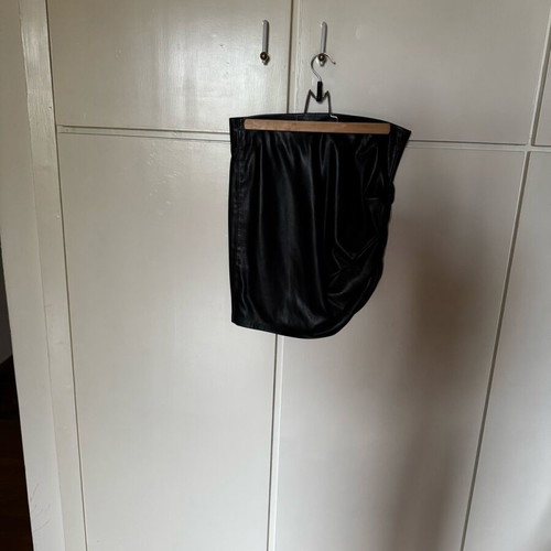 Zara black asymmetrical mini leatherette skirt like new