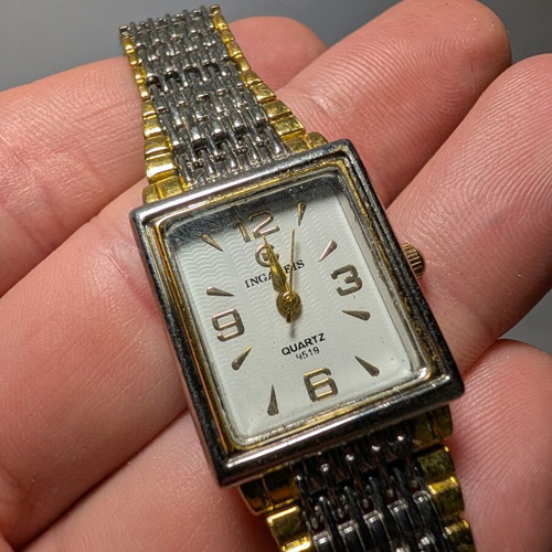 INGALEIS vintage women's watch used with silver/gold metal bracelet