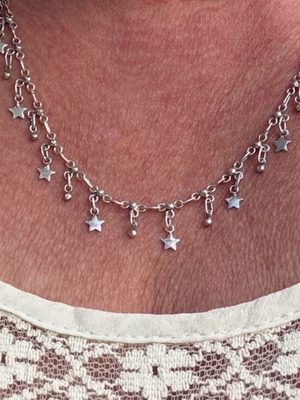 Silver handmade vintage necklace 925 stamped, 48.5 cm
